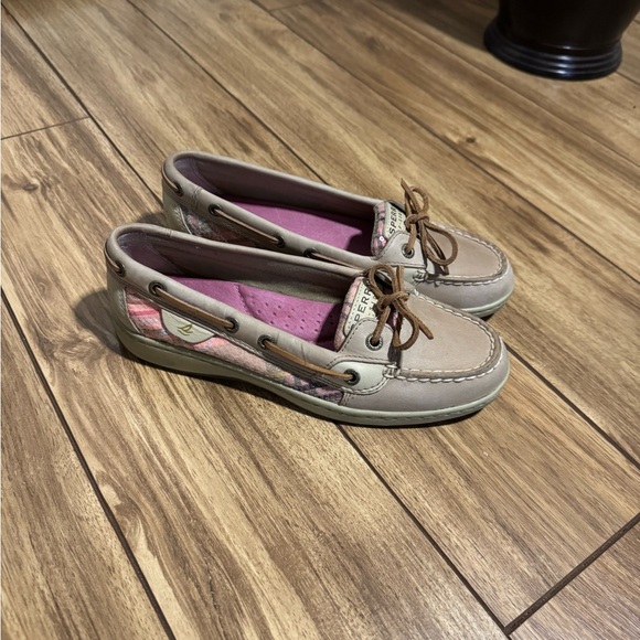 Sperry Women's Tan and Pink Loafers - Picture 1 of 12